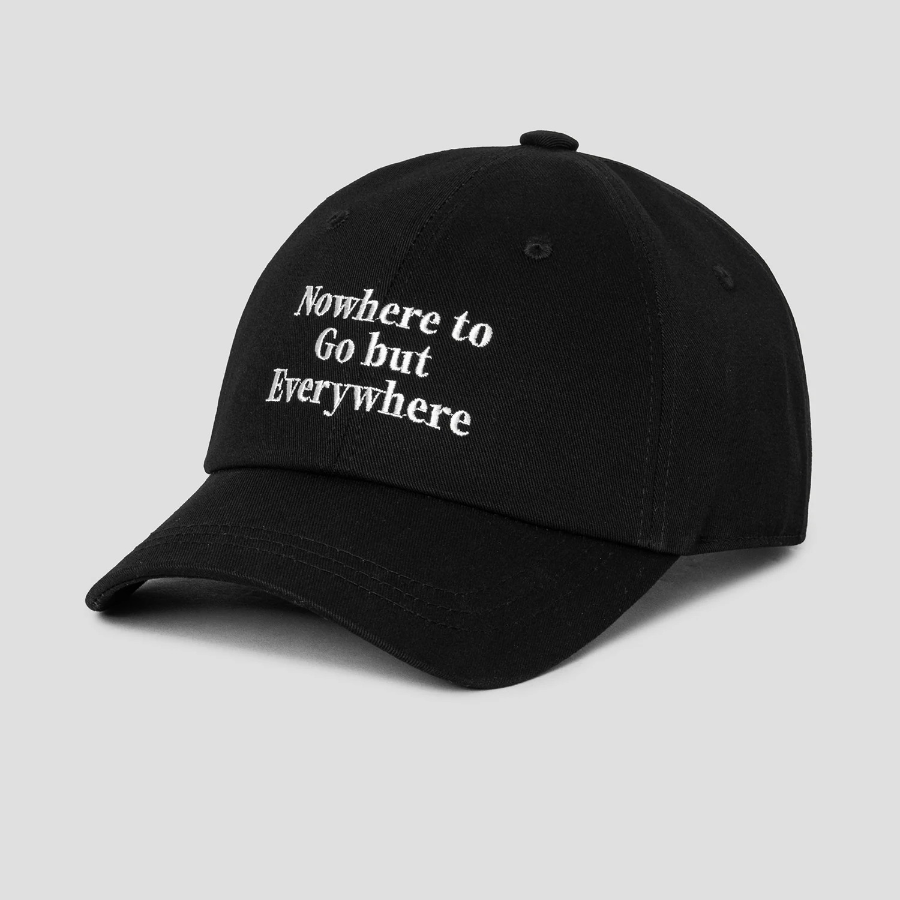 8 seconds Cotton 3-Line Typo Ball Cap — Black