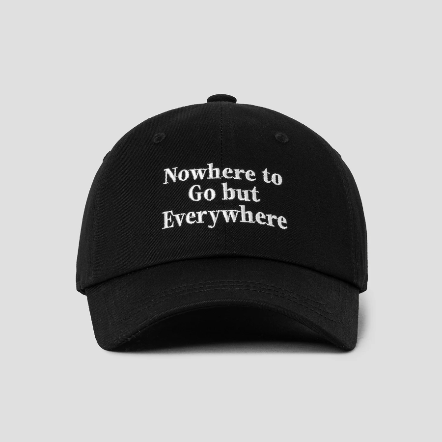8 seconds Cotton 3-Line Typo Ball Cap — Black