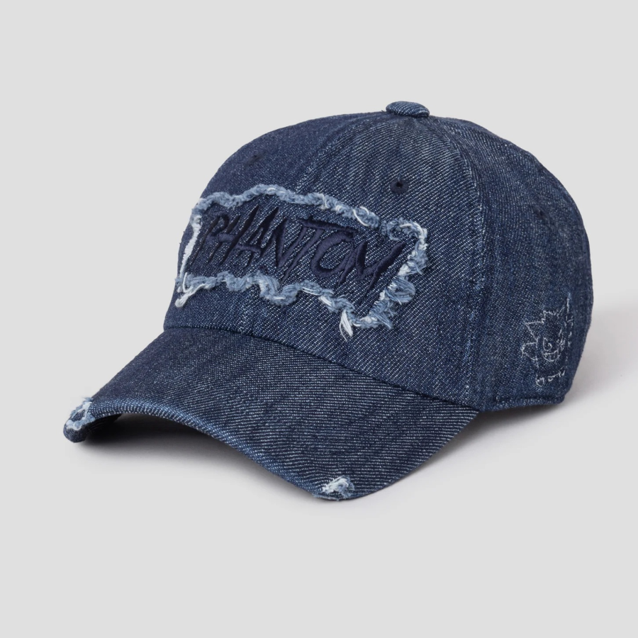 8 seconds Phantom Denim Destroyed Ball Cap — Blue