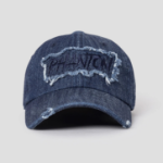 8 seconds Phantom Denim Destroyed Ball Cap — Blue