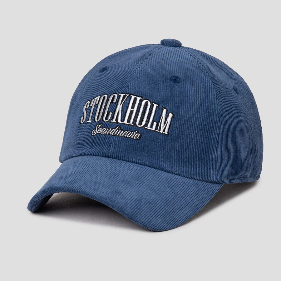 8 seconds Corduroy Embroidery Ball Cap — Blue