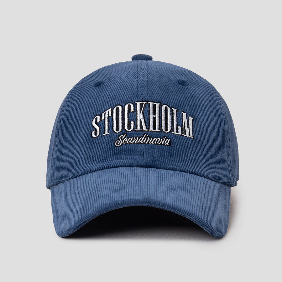 8 seconds Corduroy Embroidery Ball Cap — Blue