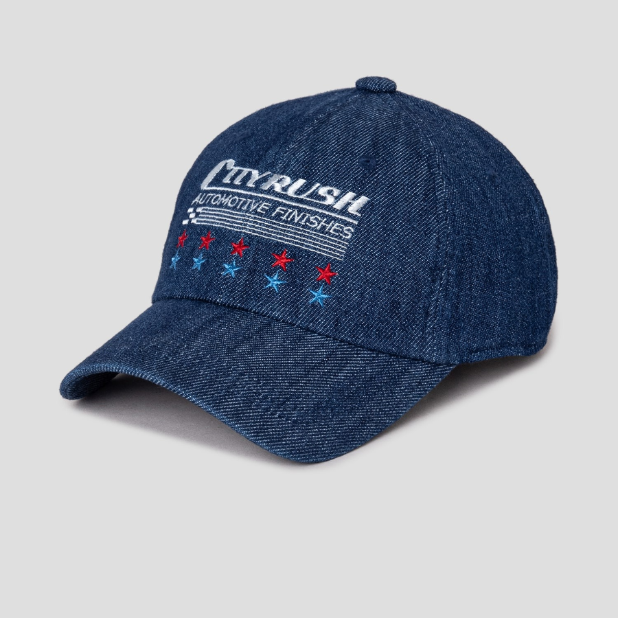 8 seconds Denim Square Embroidery Ball Cap — Blue