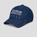 8 seconds Denim Square Embroidery Ball Cap — Blue