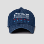 8 seconds Denim Square Embroidery Ball Cap — Blue