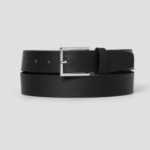 8 seconds 30mm Formal Square Buckle Glossy Belt — Black