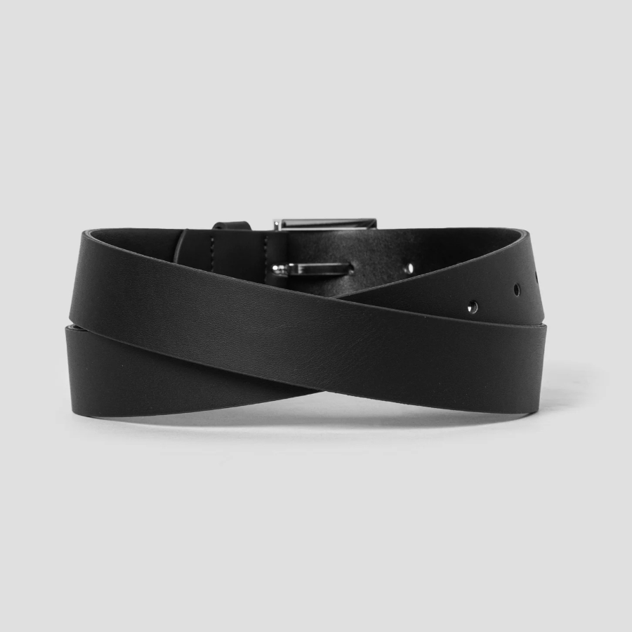 8 seconds 30mm Formal Square Buckle Glossy Belt — Black