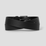 8 seconds 30mm Formal Square Buckle Glossy Belt — Black