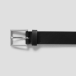 8 seconds 30mm Formal Square Buckle Glossy Belt — Black