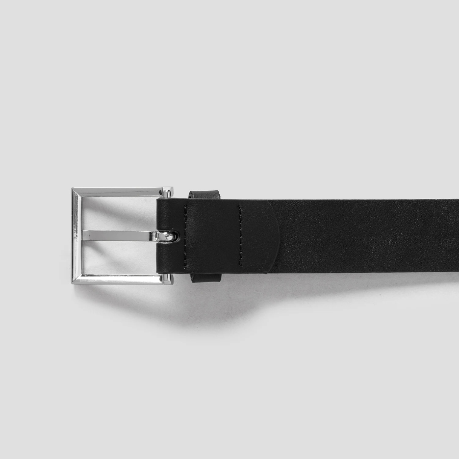 8 seconds 30mm Formal Square Buckle Glossy Belt — Black