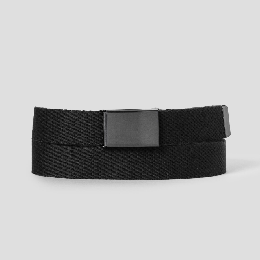 8 seconds 30mm Open Buckle Webbing Tape Belt — Black