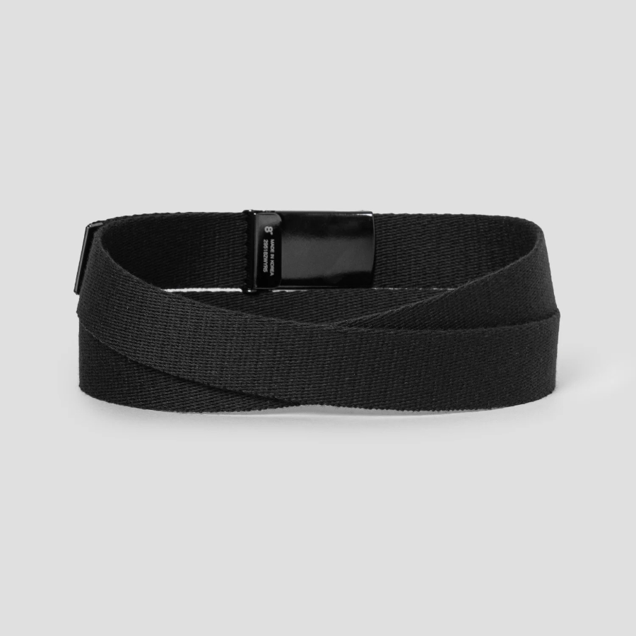 8 seconds 30mm Open Buckle Webbing Tape Belt — Black