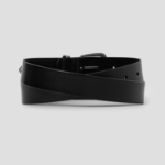 8 seconds [Real Leather] 30mm Western Belt — Black
