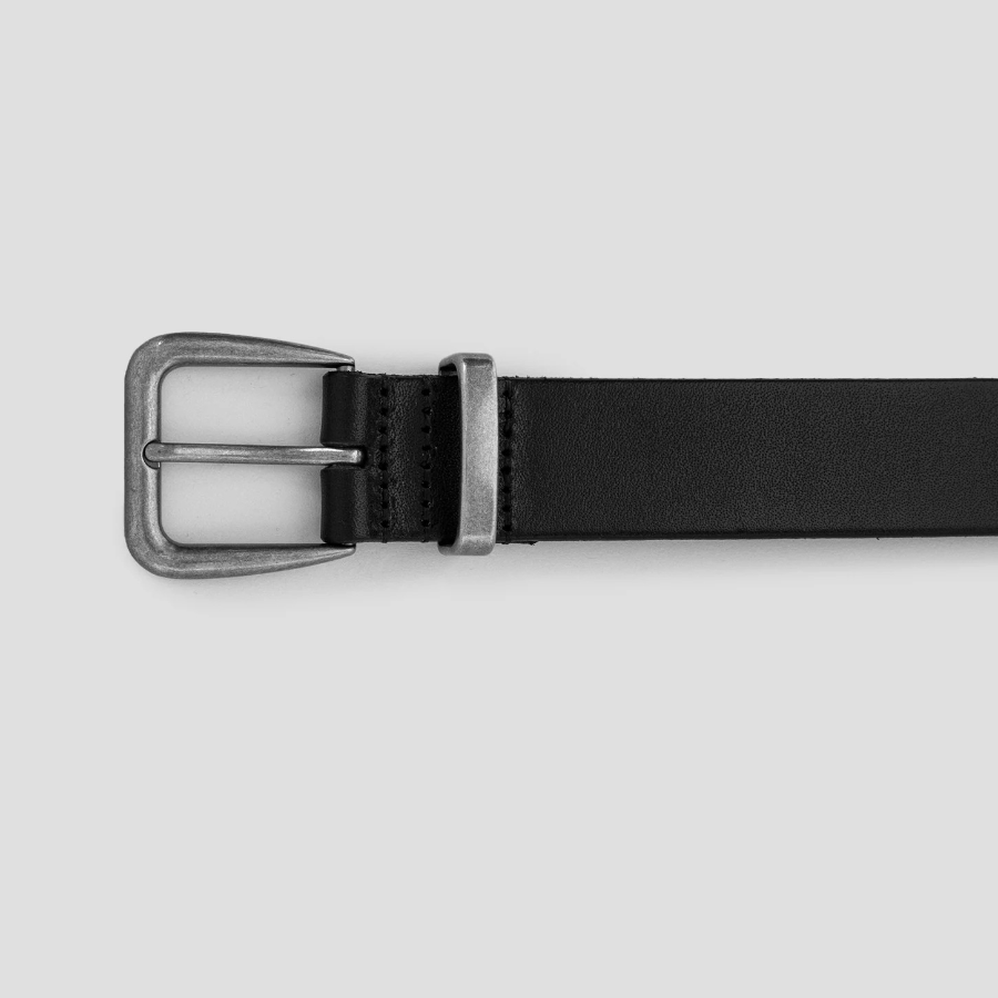 8 seconds [Real Leather] 30mm Western Belt — Black