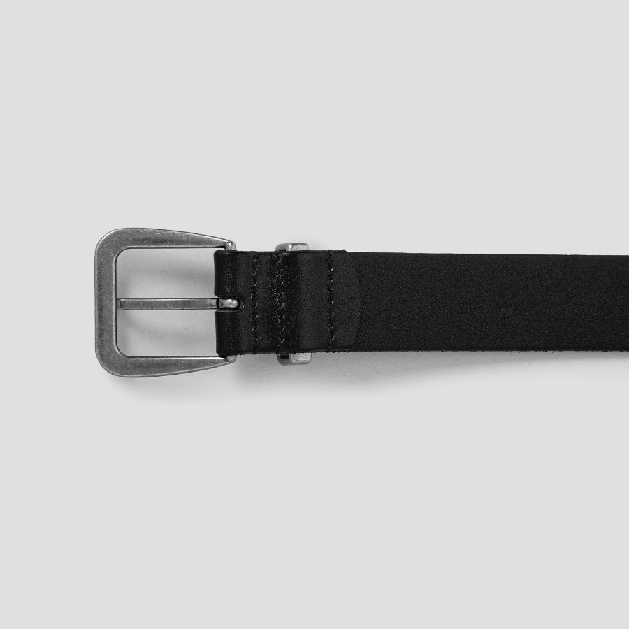 8 seconds [Real Leather] 30mm Western Belt — Black