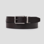 8 seconds [Reversible] 30mm Dual Texture Rotating Buckle Belt — Black