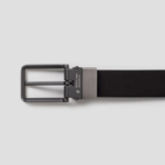 8 seconds [Reversible] 30mm Dual Texture Rotating Buckle Belt — Black