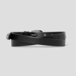 8 seconds [Real Leather] 20mm Slim Western Belt — Black