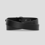 8 seconds 30mm Silver Rectangular Buckle Belt — Black