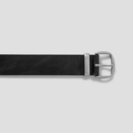 8 seconds 30mm Silver Rectangular Buckle Belt — Black