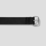 8 seconds 30mm Silver Rectangular Buckle Belt — Black