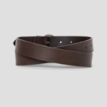 8 seconds 30mm Silver Rectangular Buckle Belt — Brown