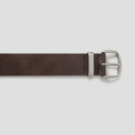 8 seconds 30mm Silver Rectangular Buckle Belt — Brown