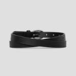 8 seconds 20mm Silver Round Buckle Belt — Black