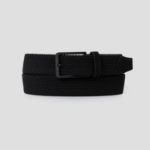 8 seconds 35mm Tubular Elastic Black Buckle Belt — Black