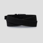8 seconds 35mm Tubular Elastic Black Buckle Belt — Black