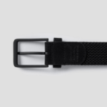 8 seconds 35mm Tubular Elastic Black Buckle Belt — Black