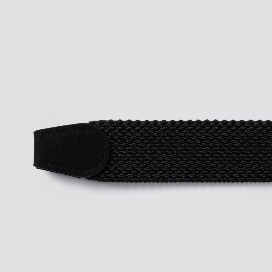 8 seconds 35mm Tubular Elastic Black Buckle Belt — Black