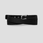 8 seconds 25mm Silver Buckle Webbing Belt — Black