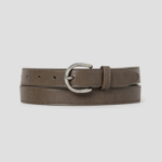 8 seconds 25mm Stitch Round Buckle Belt — Khaki