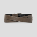 8 seconds 25mm Stitch Round Buckle Belt — Khaki
