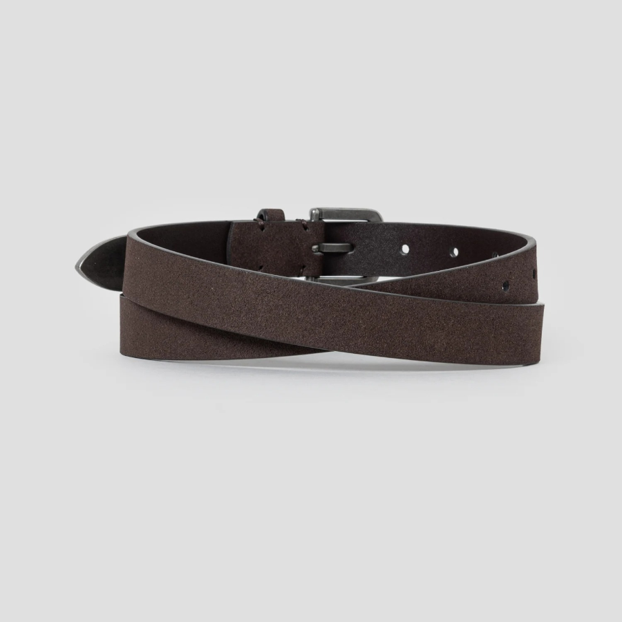 8 seconds 25mm Faux Suede Western Buckle Belt — Brown