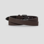 8 seconds 25mm Faux Suede Western Buckle Belt — Brown
