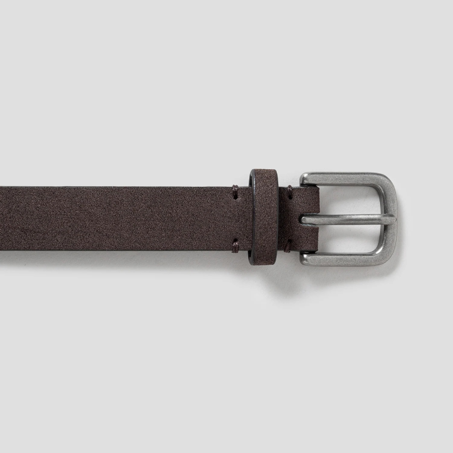 8 seconds 25mm Faux Suede Western Buckle Belt — Brown
