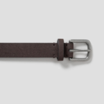 8 seconds 25mm Faux Suede Western Buckle Belt — Brown