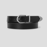 8 seconds 30mm Black-Plated Round Buckle Belt — Black