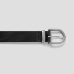 8 seconds 30mm Black-Plated Round Buckle Belt — Black