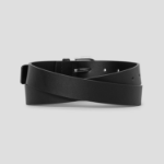 8 seconds 30mm Glossy Round Buckle Belt — Black