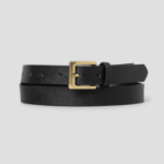 8 seconds 26mm Square Gold Buckle Belt — Black