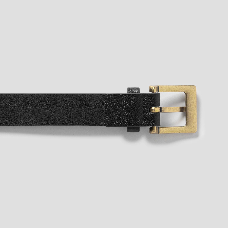 8 seconds 26mm Square Gold Buckle Belt — Black