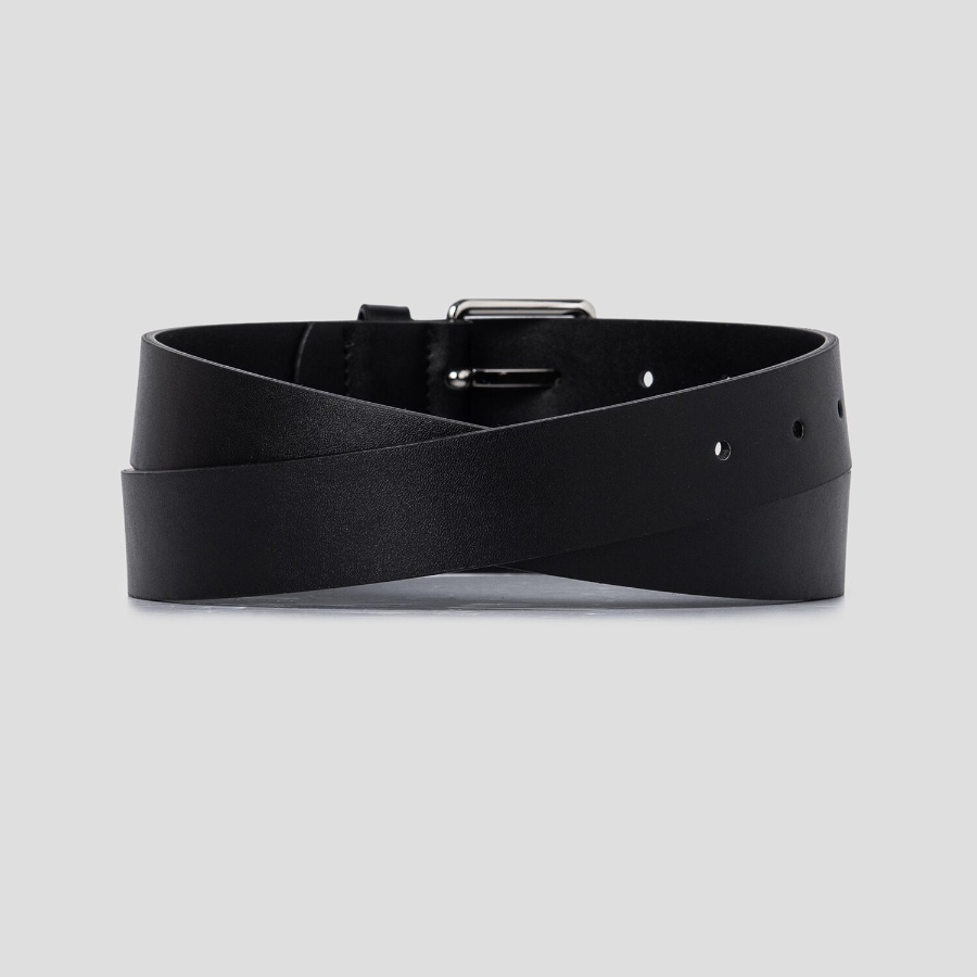 8 seconds 30mm Basic Square Buckle Belt — Black
