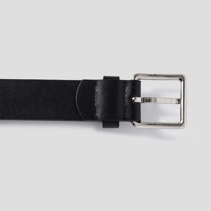 8 seconds 30mm Basic Square Buckle Belt — Black