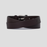 8 seconds 30mm Stopper Ring Square Buckle Belt — Brown