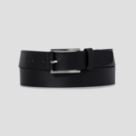 8 seconds 30mm Stopper Ring Square Buckle Belt — Black