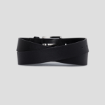 8 seconds 30mm Stopper Ring Square Buckle Belt — Black