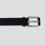 8 seconds 30mm Stopper Ring Square Buckle Belt — Black
